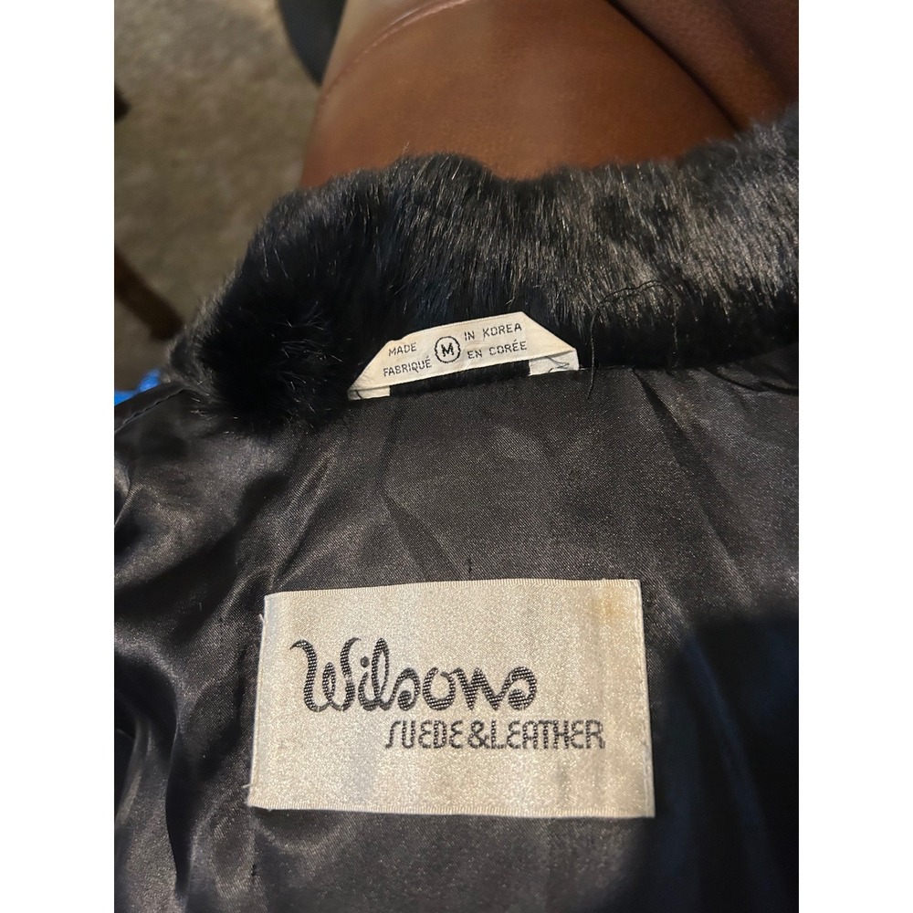 Vintage Wilson Black Dyed Rabbit Fur Jacket Cropped Stand Collar Medium - Picture 3 of 6